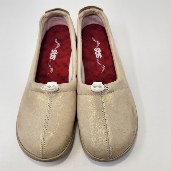 SAS Womens Funk Active Metallic Gold Leather Slip On Loafers Size 8 M Comfort - Picture 2 of 8